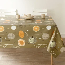 Tafellaken in toile cirée met paardenbloemmotief