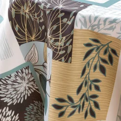 Tafellaken met bladerenprint in patchwork, vlot onderhoud