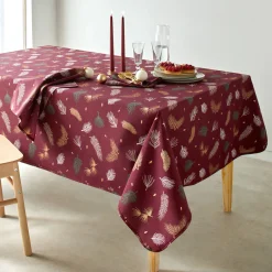 Tafellaken met goudkleurige bladerenprint