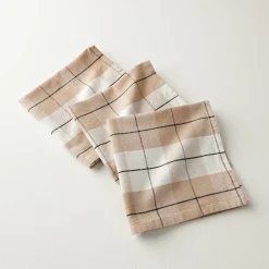 Tafelservet met ingeweven ruitjes - set van 3