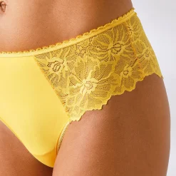Tangaslip met hoge taille in microvezel en rekbare kant - set van 2