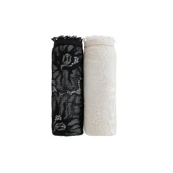 Tangaslip met hoge taille in microvezel en rekbare kant - set van 2