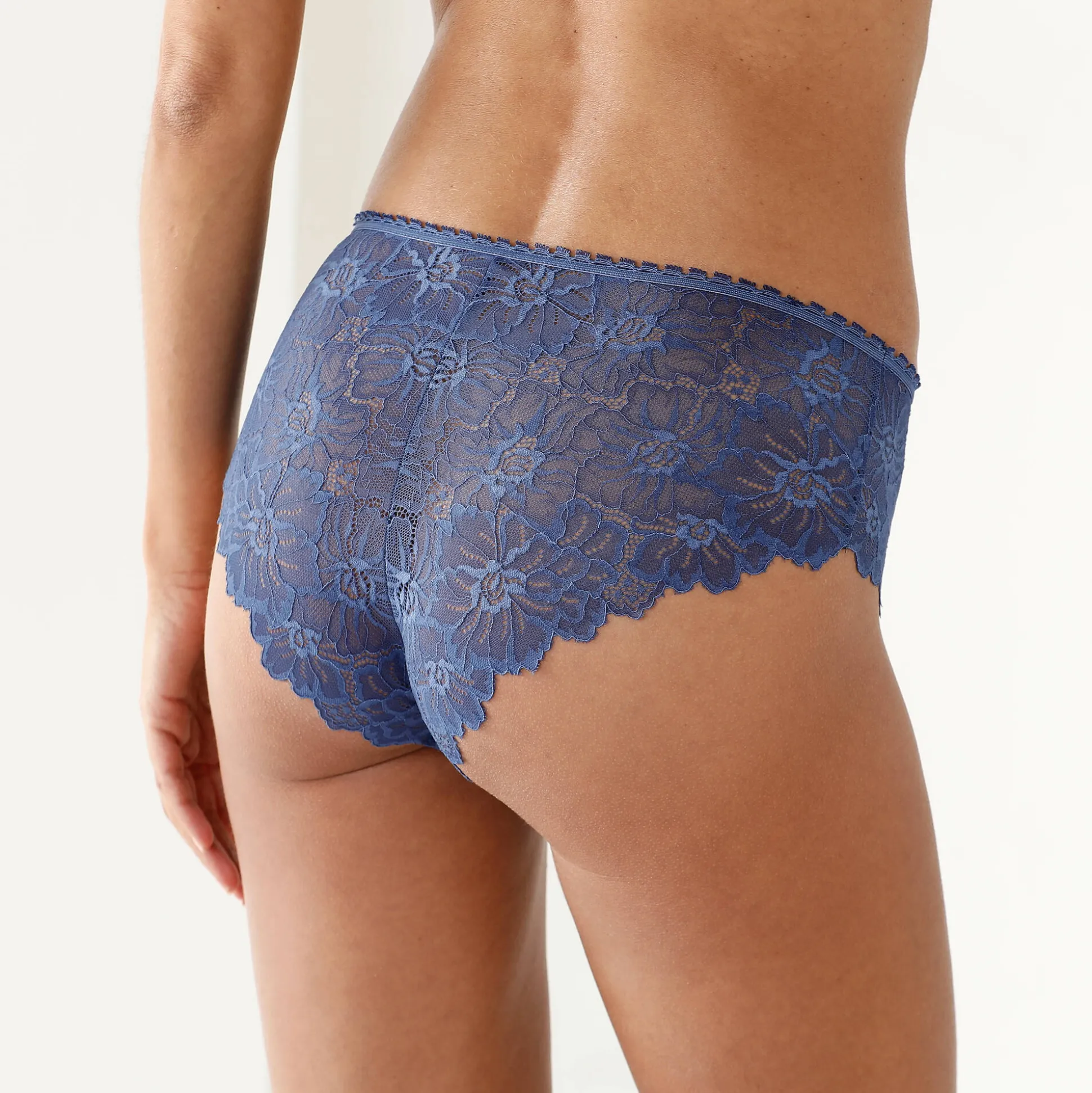 Tangaslip met hoge taille in microvezel en rekbare kant - set van 2