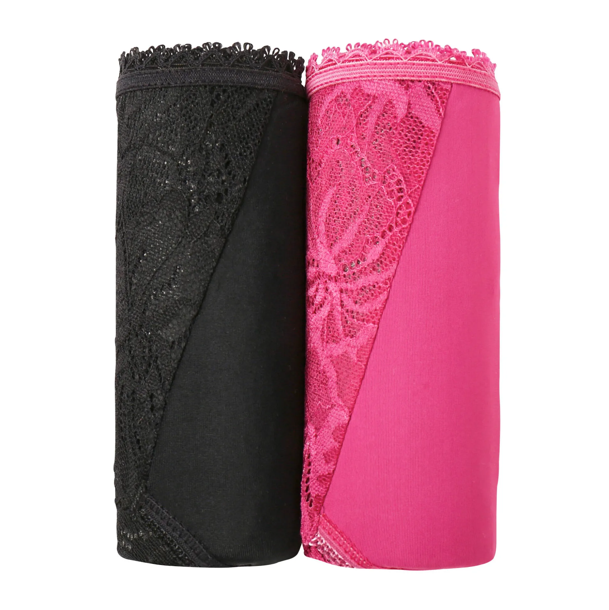 Tangaslip met hoge taille in microvezel en rekbare kant - set van 2