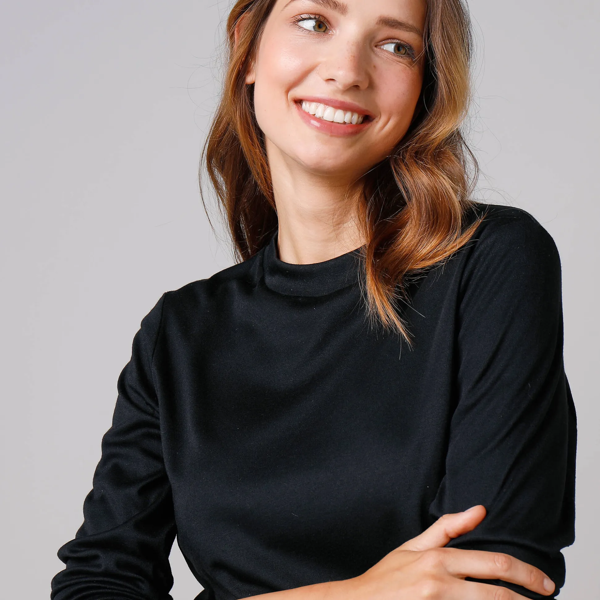Thermisch T-shirt met opstaand kraagje - lange mouwen