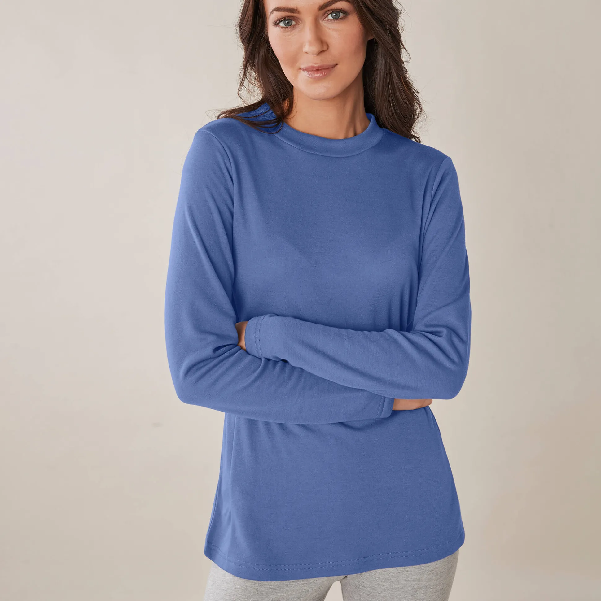 Thermisch T-shirt met opstaand kraagje - lange mouwen