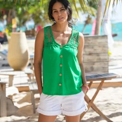 Topje met knopen en macramé