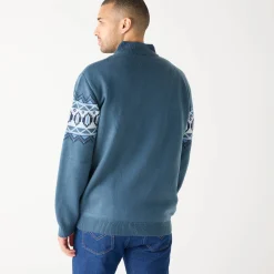Trucker trui van jersey met jacquardmotief en fleecevoering