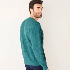 Trui in gewafeld tricot, ronde hals