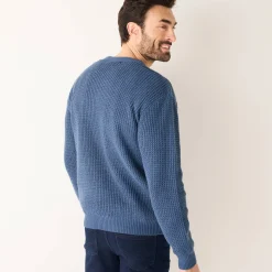 Trui in gewafeld tricot, ronde hals
