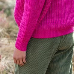 Trui in loose model met V-hals, patenttricot met zachte touch