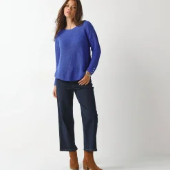 Trui in patenttricot met uitlopend model met zachte touch