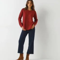 Trui in patenttricot met uitlopend model met zachte touch