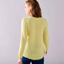 Trui in patenttricot met uitlopend model met zachte touch