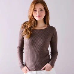 Trui in ribtricot met ronde hals