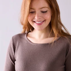 Trui in ribtricot met ronde hals