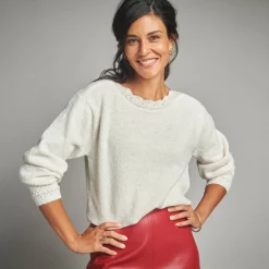 Trui met boothals, fantasietricot