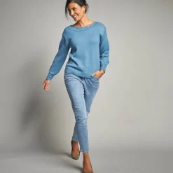 Trui met boothals, fantasietricot