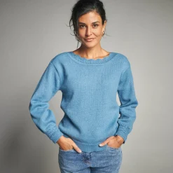 Trui met boothals, fantasietricot