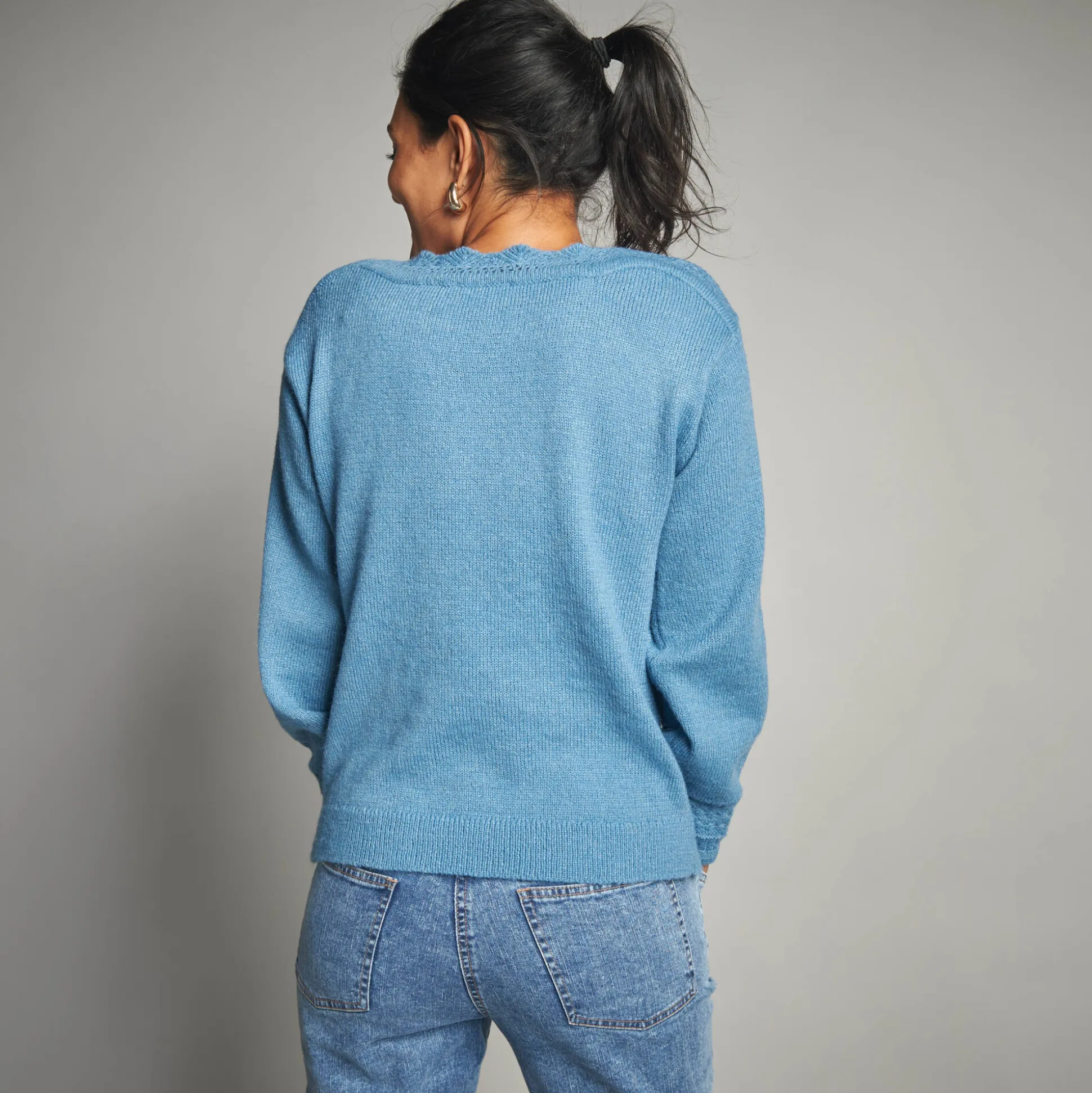 Trui met boothals, fantasietricot