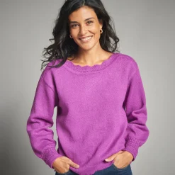 Trui met boothals, fantasietricot