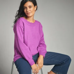 Trui met boothals, fantasietricot