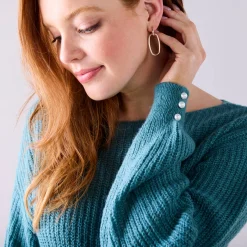 Trui met boothals, patenttricot met zachte touch