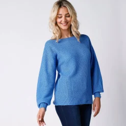 Trui met boothals, patenttricot met zachte touch