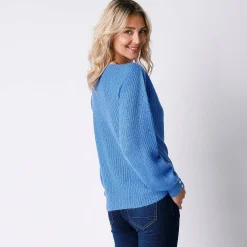 Trui met boothals, patenttricot met zachte touch