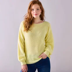 Trui met boothals, patenttricot met zachte touch