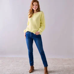 Trui met boothals, patenttricot met zachte touch