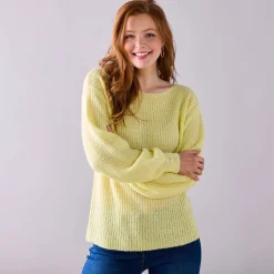 Trui met boothals, patenttricot met zachte touch
