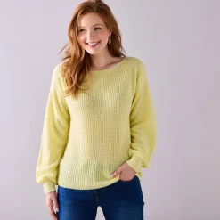 Trui met boothals, patenttricot met zachte touch