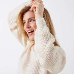 Trui met boothals, patenttricot met zachte touch