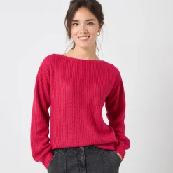 Trui met boothals, patenttricot met zachte touch