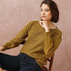 Trui met boothals, streelzacht tricot
