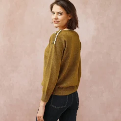 Trui met boothals, streelzacht tricot