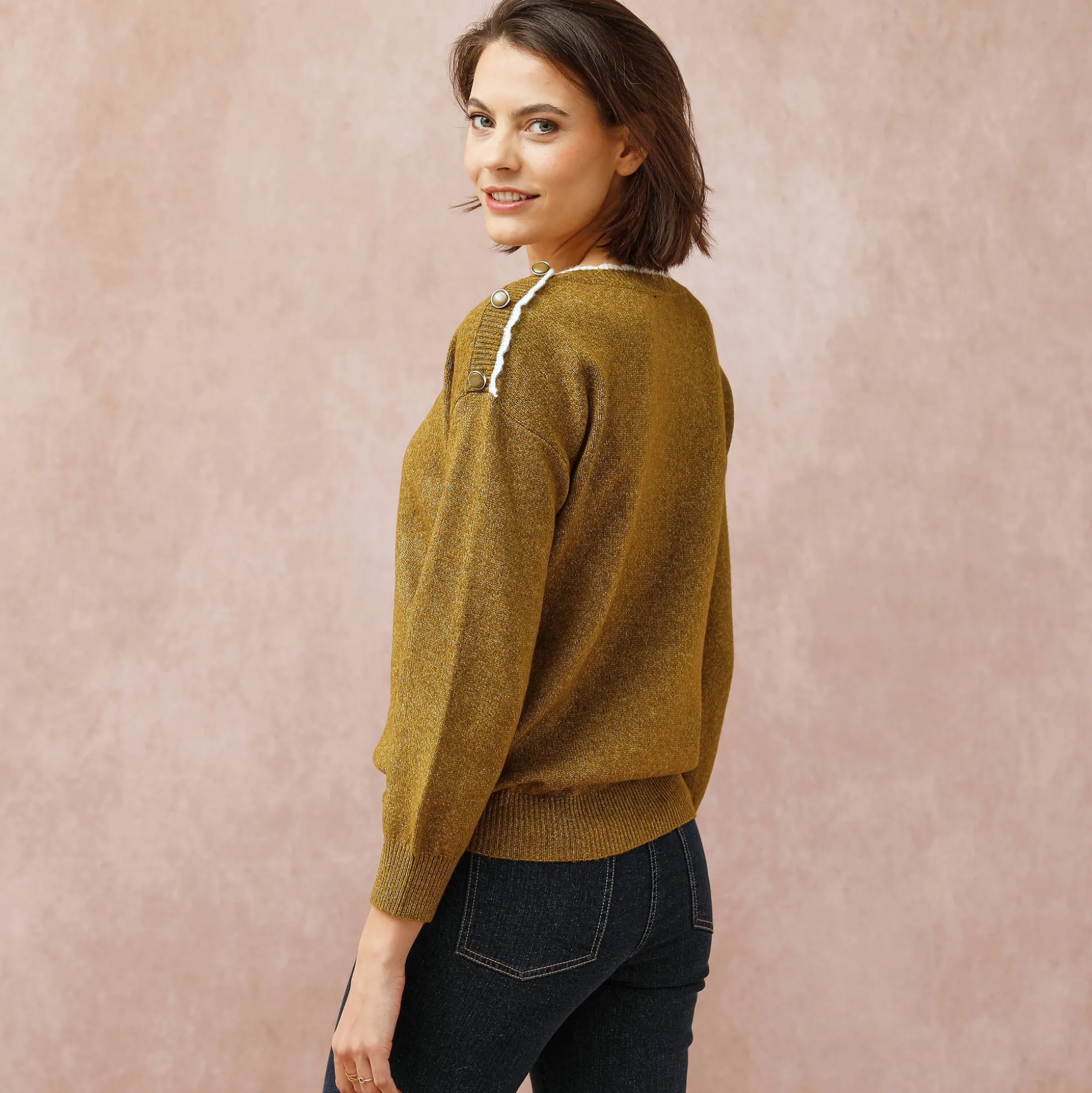 Trui met boothals, streelzacht tricot