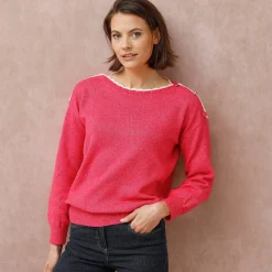Trui met boothals, streelzacht tricot