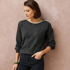 Trui met boothals, streelzacht tricot