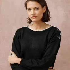 Trui met boothals, streelzacht tricot