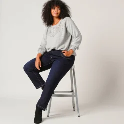 Trui met details in pointelletricot