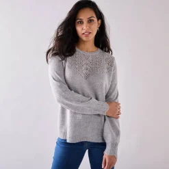 Trui met details in pointelletricot