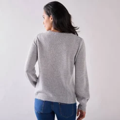 Trui met details in pointelletricot