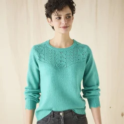 Trui met details in pointelletricot