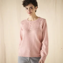 Trui met details in pointelletricot