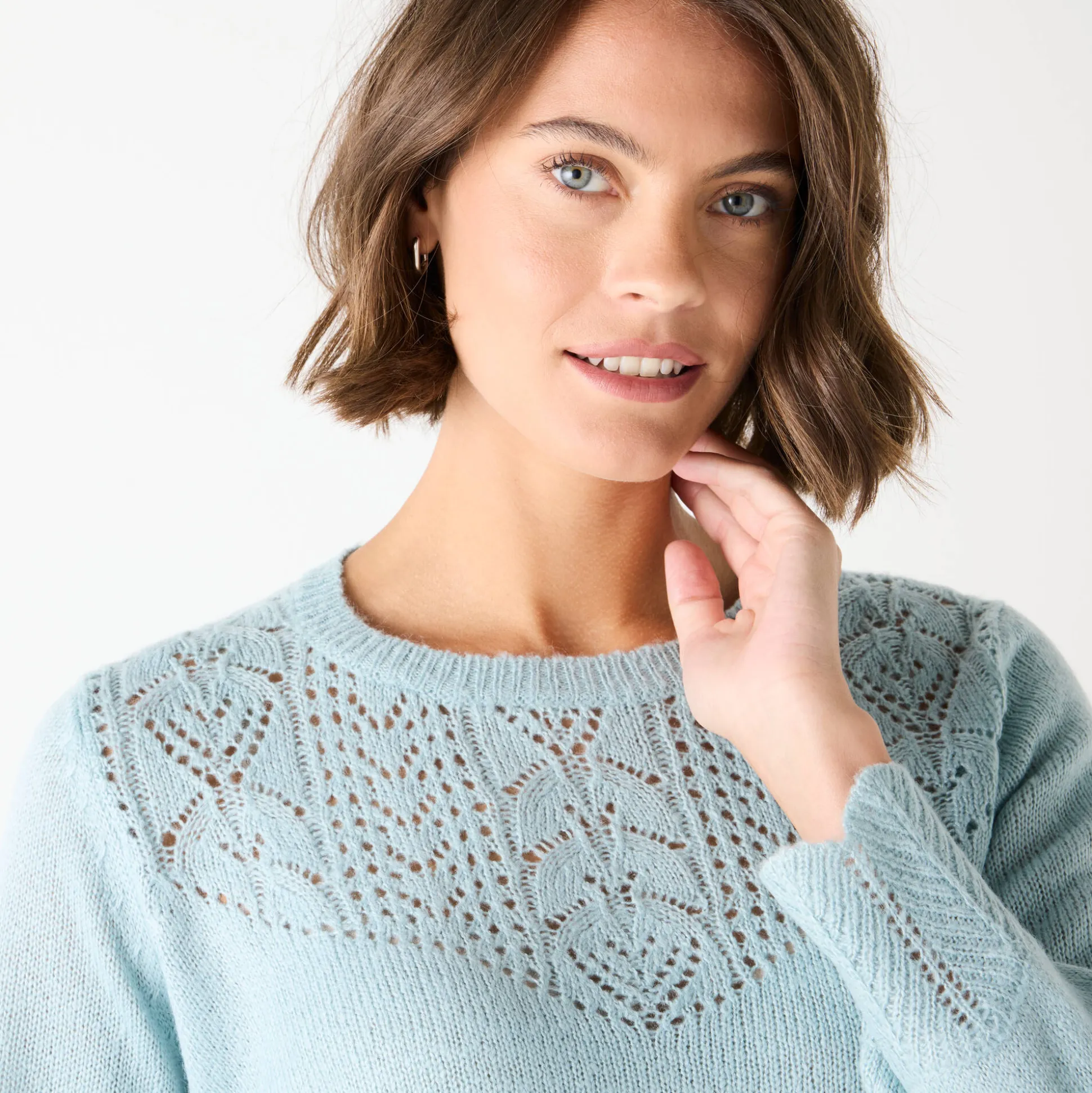 Trui met details in pointelletricot