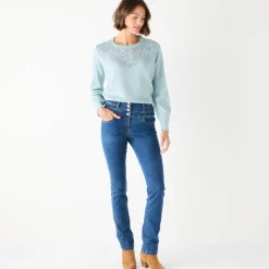 Trui met details in pointelletricot