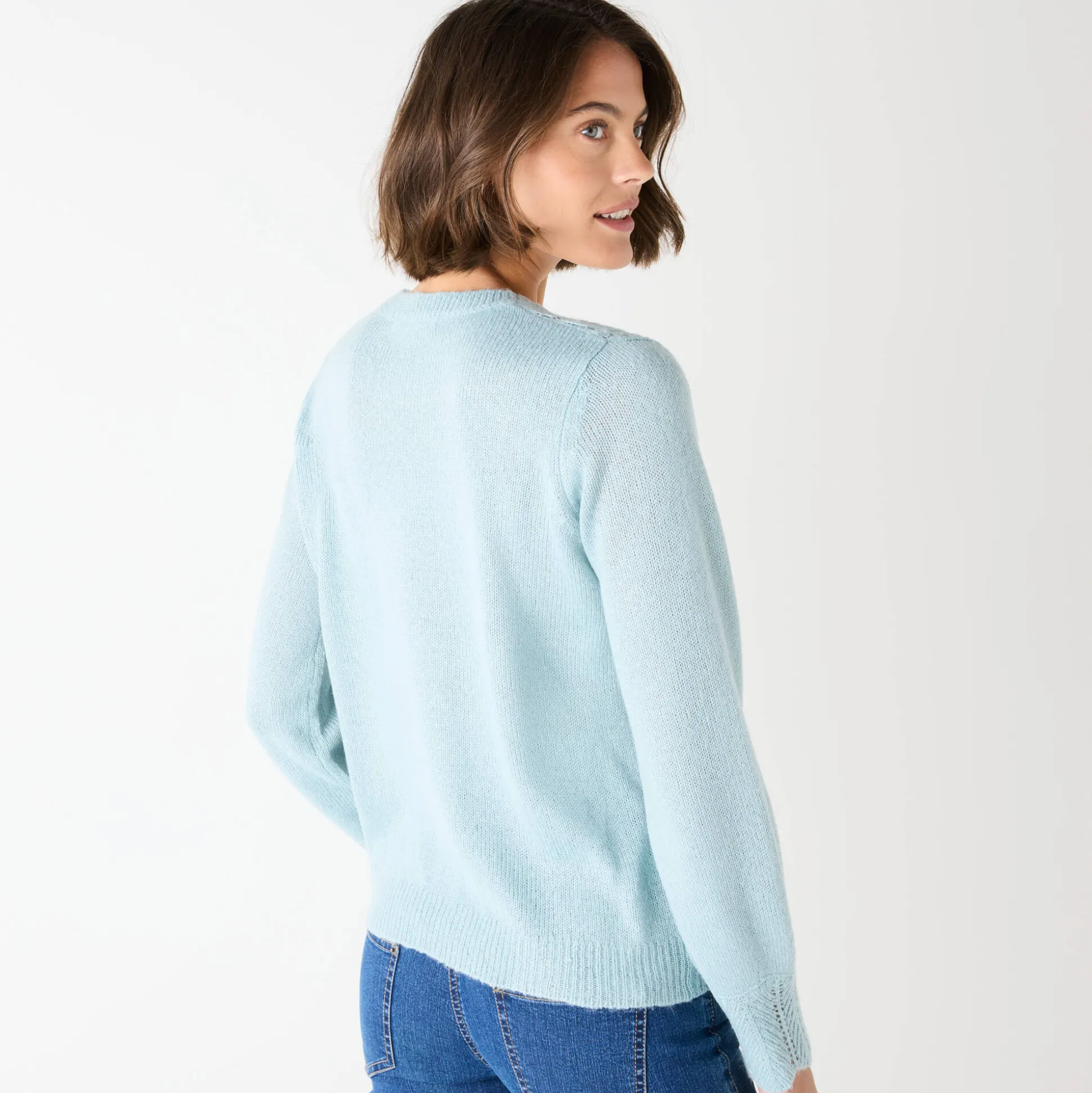 Trui met details in pointelletricot
