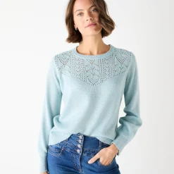 Trui met details in pointelletricot